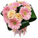 букет из кремовых роз и розовых гербер. Непал
